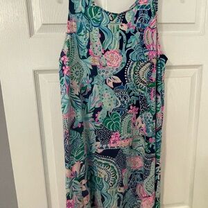 Lilly Pulitzer Floral Pattern Dress in Blue and Pink